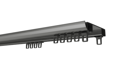Карниз Decolux потолочный алюминиевый усиленный двухрядный DS-2 стальной серый 125 см