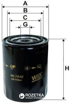 Фильтр масляный WIX Filters WL7448 - FN OP526/6 (WL7448)