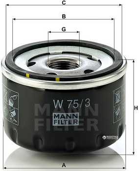 Фильтр масляный MANN W 75/3 - W 75/2