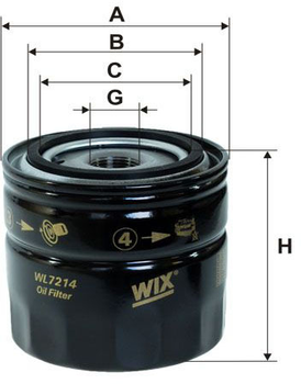 Фильтр масляный WIX Filters WL7214 (325532) (WL7214)