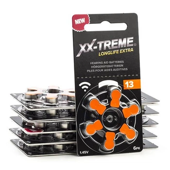 Батарейки для слухових апаратів XX-TREME Longlife Extra 13 (PR48), 6 шт.