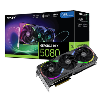 Видеокарта PNY GeForce RTX 5080 16GB ARGB OC Overclocked Triple Fan (VCG508016TFXXPB1-O / VGAPNYNVD0231)