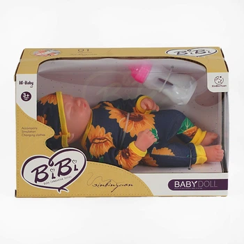 Пупс Baby Doll, 29 см, силиконовый, памперс, бутылочка. Multicolor (149102)
