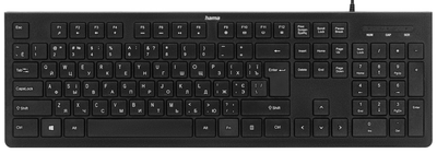 Клавіатура мембранна Hama KC-200 дротова USB 1.5м ENG/UKR Чорний (89182681)