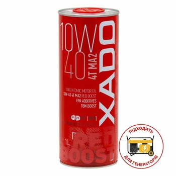Моторное масло XADO Atomic Oil 10W-40 4T MA2 RED BOOST 1 л ХА 26132