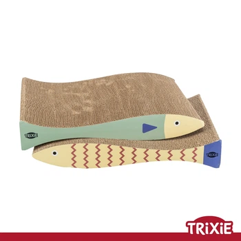 Дряпка для котів Trixie 48015 Риба картонна з котячою м'ятою 2 шт 40х30х11 см м'ятно-кремовий (TX-48015) 4011905480152