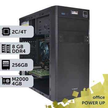 Офисный ПК PowerUp #44 Core i3 6100 / 8GB / SSD 256GB / NVIDIA Quadro M2000 4GB для работы с базами данных бухгалтерскими программами с графикой