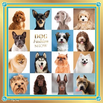 Дизайнерська хустка My Scarf "DOG SHOW" 70 на 70 см
