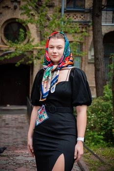 Хустка дизайнерська My Scarf "Украінська абетка" 90x90 см
