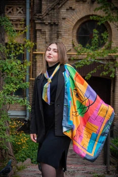 Авторська хустка райдужна MyScarf "Погляд"