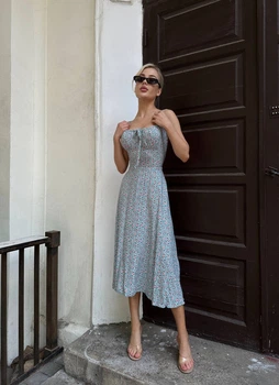 Жіночий літній міді сарафан на бретельках Uaclothes 42-44 Блакитний (like33582-139851349)