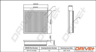 Повітряний фільтр Drive+ Opel 1.2-1.4 16V 12- Ada (DP1110.10.0390)