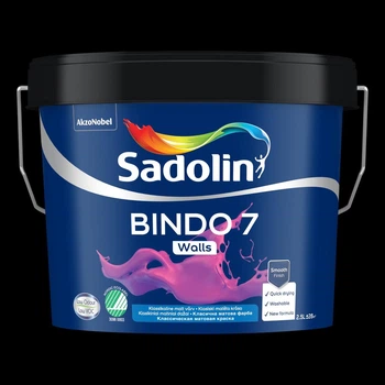 Sadolin Bindo 7 - Матовая краска для стен и потолков, 2.33 л., Бесцветный