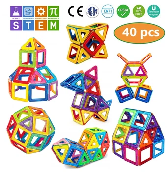Дитячий Магнітний Конструктор Brighty Bright 40 деталей Magnetic Blocks (X002BBEHQF)