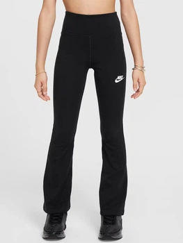 Spodnie dresowe dziecięce dla dziewczynki Nike G Nsw Clssc Hr Flare Tght Lbr FZ5585-010 122-128 XS Czarne (197596420470)