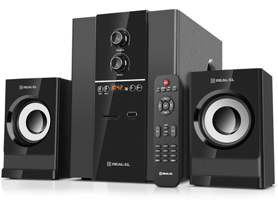 Колонки 2.1 REAL-EL M-355 (44Вт, Bluetooth, FM, USB/SD, ПДК)