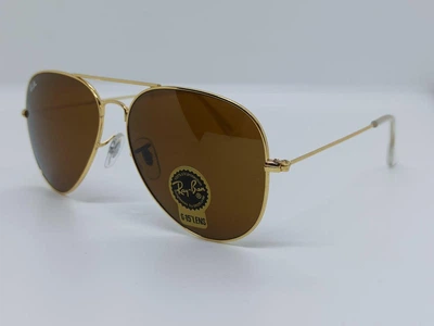 Солнцезащитные Очки RB Aviator 3025 Gold Brown Линза-Стекло