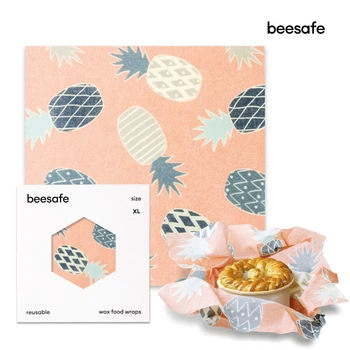 Вощанка багаторазова воскова серветка Beesafe обгортка для зберігання продуктів велика XL Ананаси