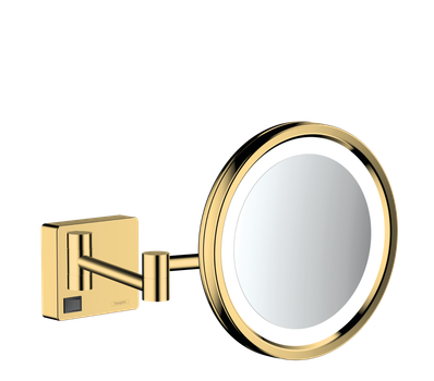 Зеркало для бритья hansgrohe AddStoris 41790990 с подсветкой LED золото