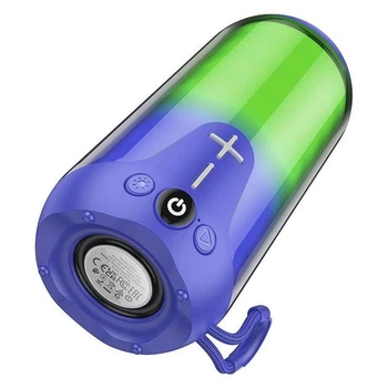 Портативная беспроводная Bluetooth колонка акустика Borofone BR33 с подсветкой RGB |BT5.0, 10W, USB, TF, AUX, FM, TWS| Синий