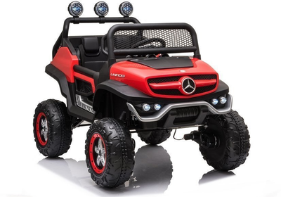 Samochód elektryczny dla dzieci Lean Toys Mercedes Unimog S lakierowany Czerwony (5908275996125)