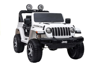 Електромобіль для дітей Lean Toys Jeep Wrangler Rubicon 4x4 Білий (5908275996729)