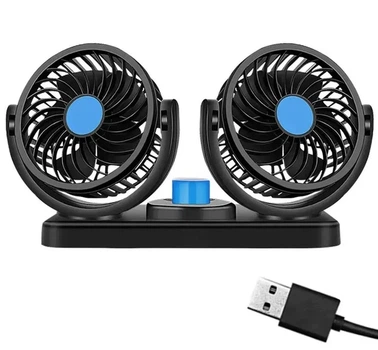 Двойной вентилятор с регулировкой мощности от USB DOUBLE-HEADED VEHICLE FAN CZ-212 OM227