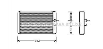 Радіатор пічки FTA6265 AVA QUALITY COOLING AVA COOLING FTA6265 Peugeot Boxer; Citroen Jumper; Fiat Ducato 6448H8