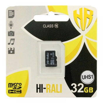 Карта памяти Hi-Rali MicroSDHC 32gb UHS-1 10 Class Черный