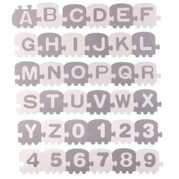 Mata piankowa dla dzieci RICOKIDS puzzle pociąg literki 36 szt (5902854518814)