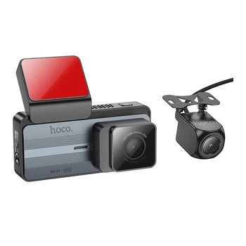 Видеорегистратор Hoco DV12 2K IPS Display WI-FI, GPS, Камера, Серый