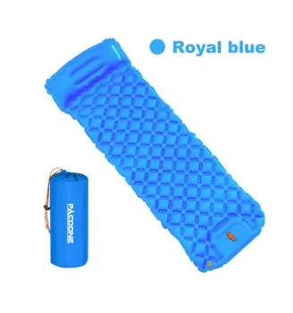 Туристический надувной коврик, каремат, надувной матрас blue
