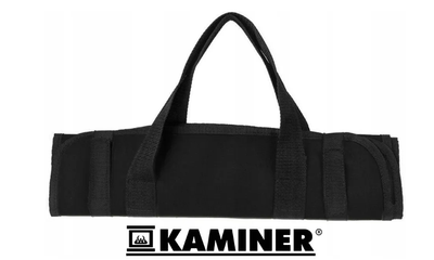 Сумка для перенесення дров Kaminer 8791 — міцний мішок з липучкою, тканина Oxford 600D, чорна, 98×45 см