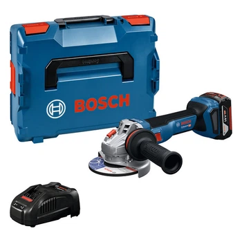 Аккумуляторная бесщеточная угловая шлифмашина Bosch GWS 18V-11S (06019N4003) (1 акку 5Ач и ЗУ L-Boxx)