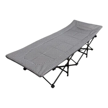 Туристическая раскладушка с матрасом и чехлом до 120 кг LEOBRO 190x70x35 см с прочной стальной рамой для туризма отдыха на природе в кемпинге или даче Гусиная лапка
