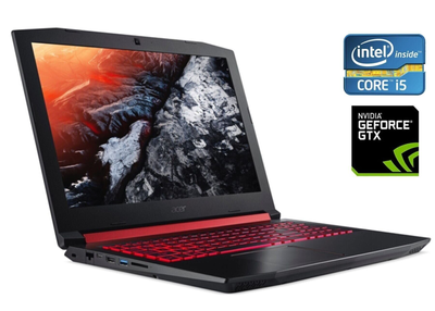 Игровой ноутбук Б-класс Acer Nitro 5 AN515-51 / 15.6" (1920x1080) IPS / Intel Core i5-7300HQ (4 ядра по 2.5 - 3.5 GHz) / 16 GB DDR4 / 256 GB SSD M.2 / nVidia GeForce GTX 1050, 4 GB GDDR5, 128-bit / WebCam б/у