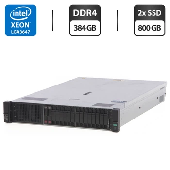 Сервер HP ProLiant DL380 Gen10 (8x 2.5 SFF, 8x 2.5 U2 NVMe) 2U Rack / 2x Intel Xeon Gold 6138 (20 (40) ядра по 2.0 - 3.7 GHz) / 384 GB DDR4 / 2x 800 GB SSD (SAS) / RAID HP Smart Array P408 / 2x 500W б/у