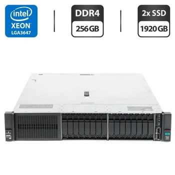 Сервер HP ProLiant DL380 Gen10 (8x 2.5 SFF, 8x 2.5 U2 NVMe) 2U Rack / 2x Intel Xeon Gold 6138 (20 (40) ядра по 2.0 - 3.7 GHz) / 256 GB DDR4 / 2x 1920 GB SSD U.2 NVMe (SAS) / RAID HP Smart Array P408 / 2x 500W б/у