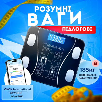 Смарт фитнес-весы с блютуз подключением и приложением на телефон напольные умные