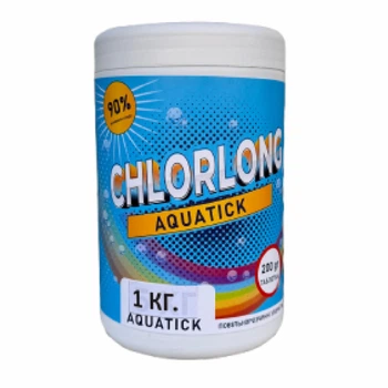 Хімія для басейну | Aquatick ChlorLong 1 кг (200г/шт) | Хлорні таблетки тривалої дії | Дезінфекція басейну