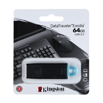 USB Flash Drive 3.2 Kingston DT Exodia 64GB Цвет Черный/Бирюзовый