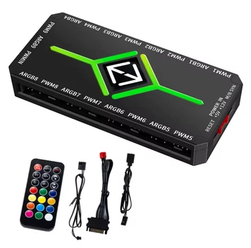 Контроллер для вентиляторов UPSIREN U-H8 Black ARGB с пультом (U-H8W)