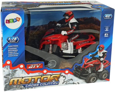 Quad zdalnie sterowanyny Lean Toys 1:16 Czerwony (9385) (5904204754019)