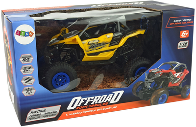 Auto zdalnie sterowane terenowe Lean Toys Off-road 2.4 GHz 1:16 Żółte (9389) (5904204754057)