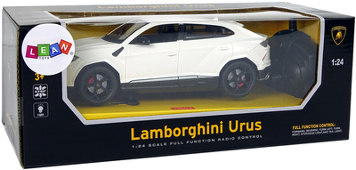 Auto zdalnie sterowane Lean Toys Lamborghini Urus ze światłami 1:24 2.4G Białe (9733) (5904204756693)