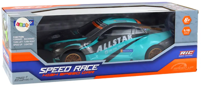 Auto zdalnie sterowane Lean Toys Speed Race 1:10 Turkusowo-czarne (17357) (5905991002239)