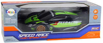 Auto zdalnie sterowane Lean Toys Speed Race 1:10 Zielono-czarne (17359) (5905991002253)