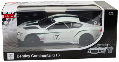 Auto zdalnie sterowane Rastar Bentley Continental GT3 1:14 Białe (19801) (5905991011866)