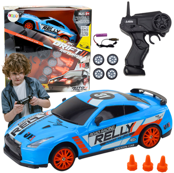 Auto zdalnie sterowane Lean Toys Drift Returns 1:24 Niebieskie (20245) (5905991025283)