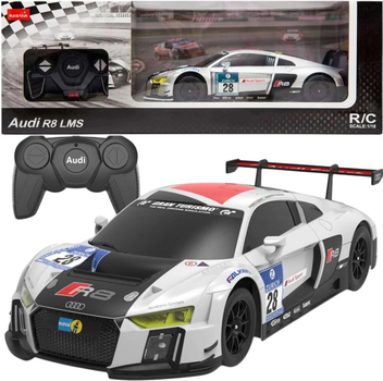 Auto zdalnie sterowane Rastar Audi R8 LMS 1:24 Białe (20597) (5905991028833)